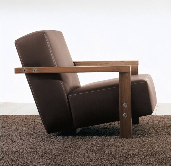 Fauteuil italien Berbena en cuir pour Riva, 1920