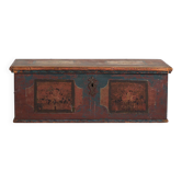 Antique red trunk with floral decoration (c.1920)