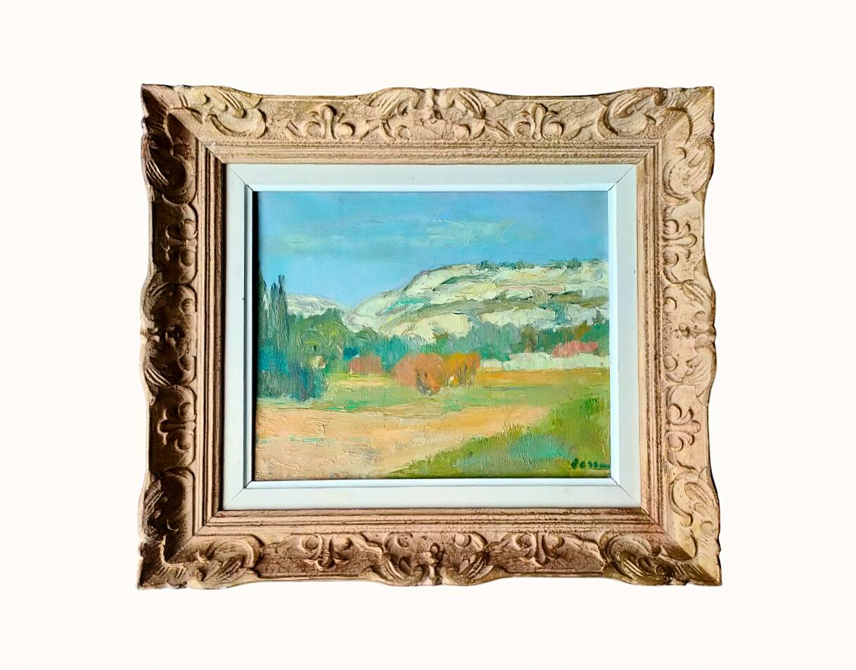 Painting besson (françois, 1904-1987) – hst (oil on canvas) – “les baux, 1969”