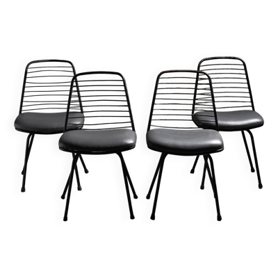 Suite de quatre chaises par Jean-Louis Bonnant, circa 1955