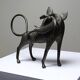 Subject, lion, hyena, Bronze beast from Benin Dahomey Cotonou vintage/antique.