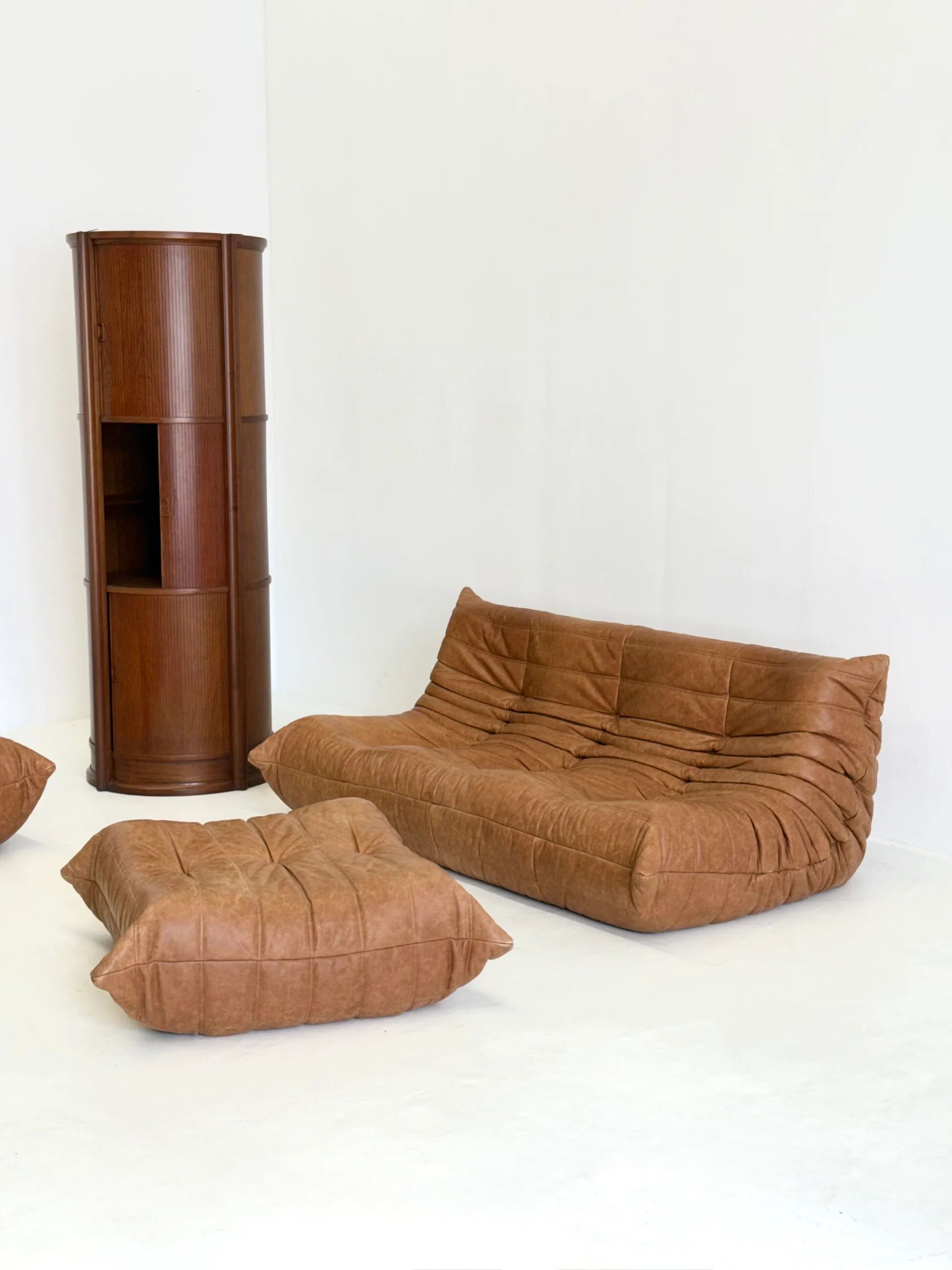 Ligne Roset Togo 3-seater in cognac leather