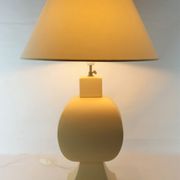 Ceramic lamp, pastel yellow Charolles earthenware 1980