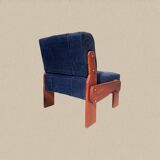 Blue corduroy and solid wood heater