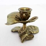 Brass leaf candle holder