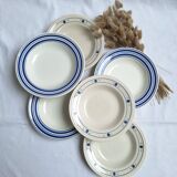 Vintage blue soup plates