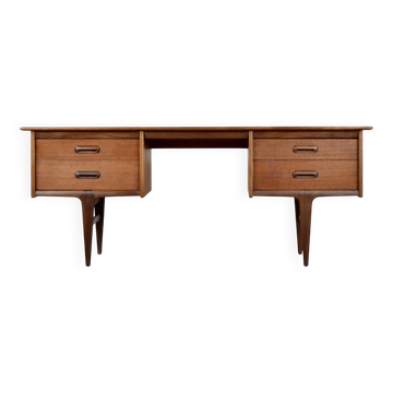 Bureau Afromosia des années 50 de A. Younger conçu par John Herbert. Vintage