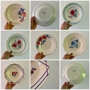 Lot de 8 assiettes creuses vintage dépareillées