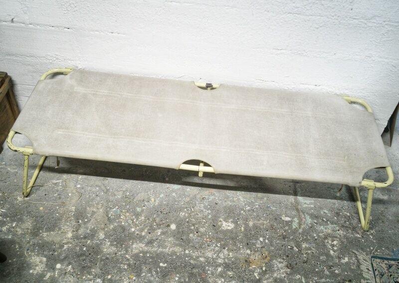 Canvas military camp bed