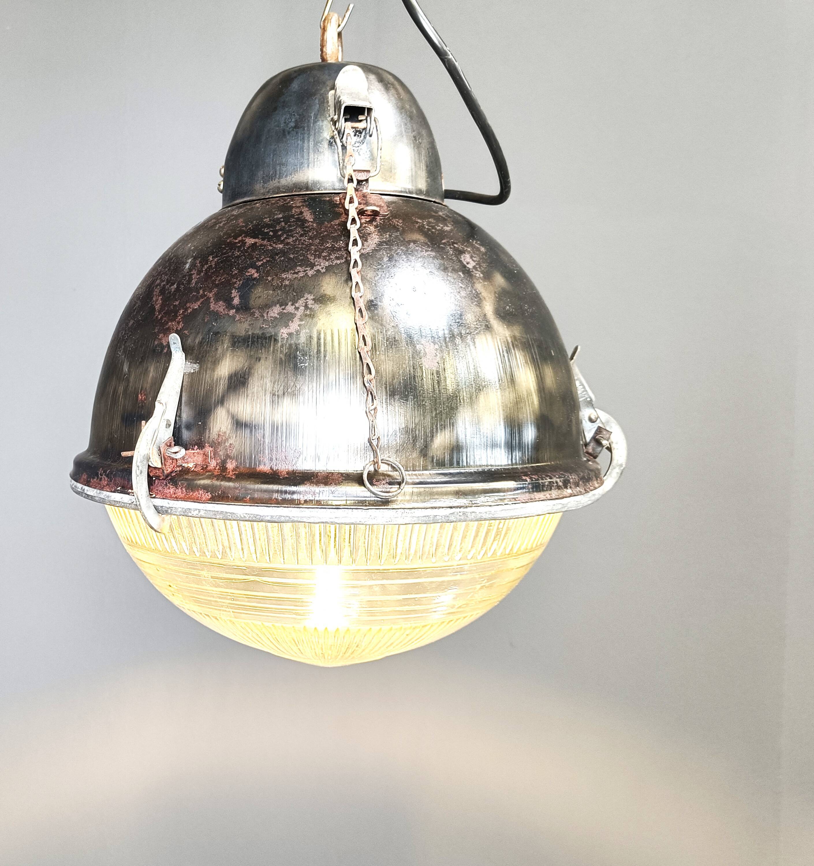 Industrial 'Ball' Lamps with Glass, 1930s