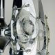 Chrome and glass lustre with lenses by Oscar Torlasco, Italy, 1960s.