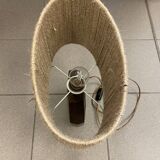 Brass table lamp - rope lampshade