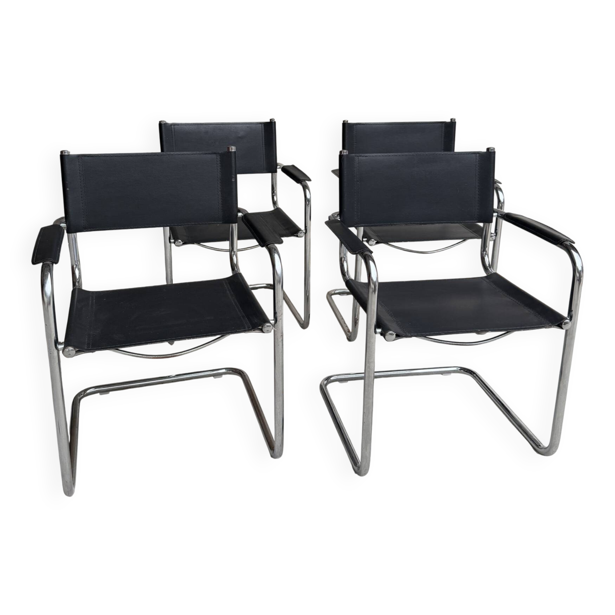 4 B34 armchairs by Marcel Breuer from the 1980s