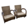 Paire de fauteuils coloniaux Art déco