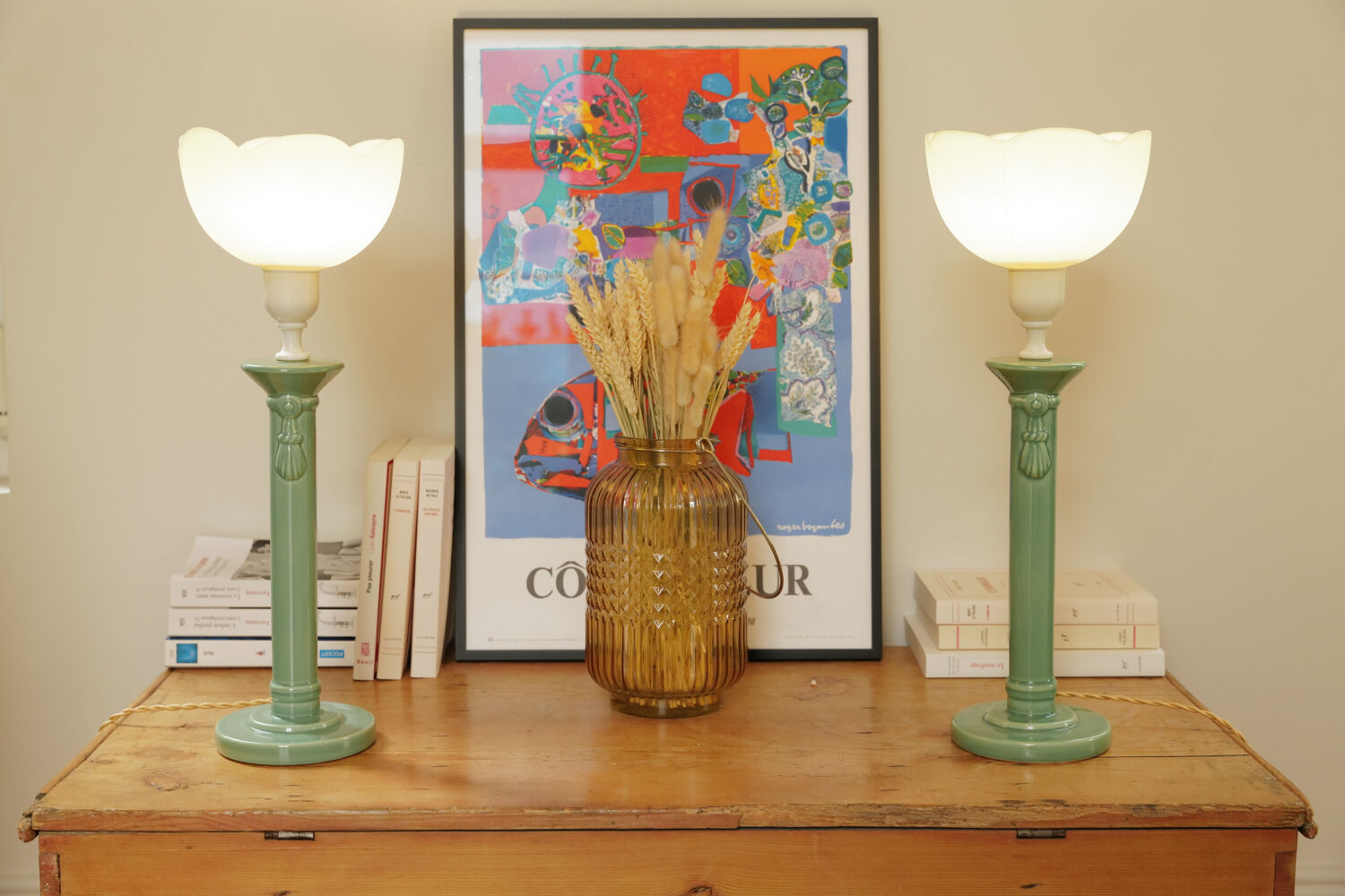 Pair of “tulip” lamps