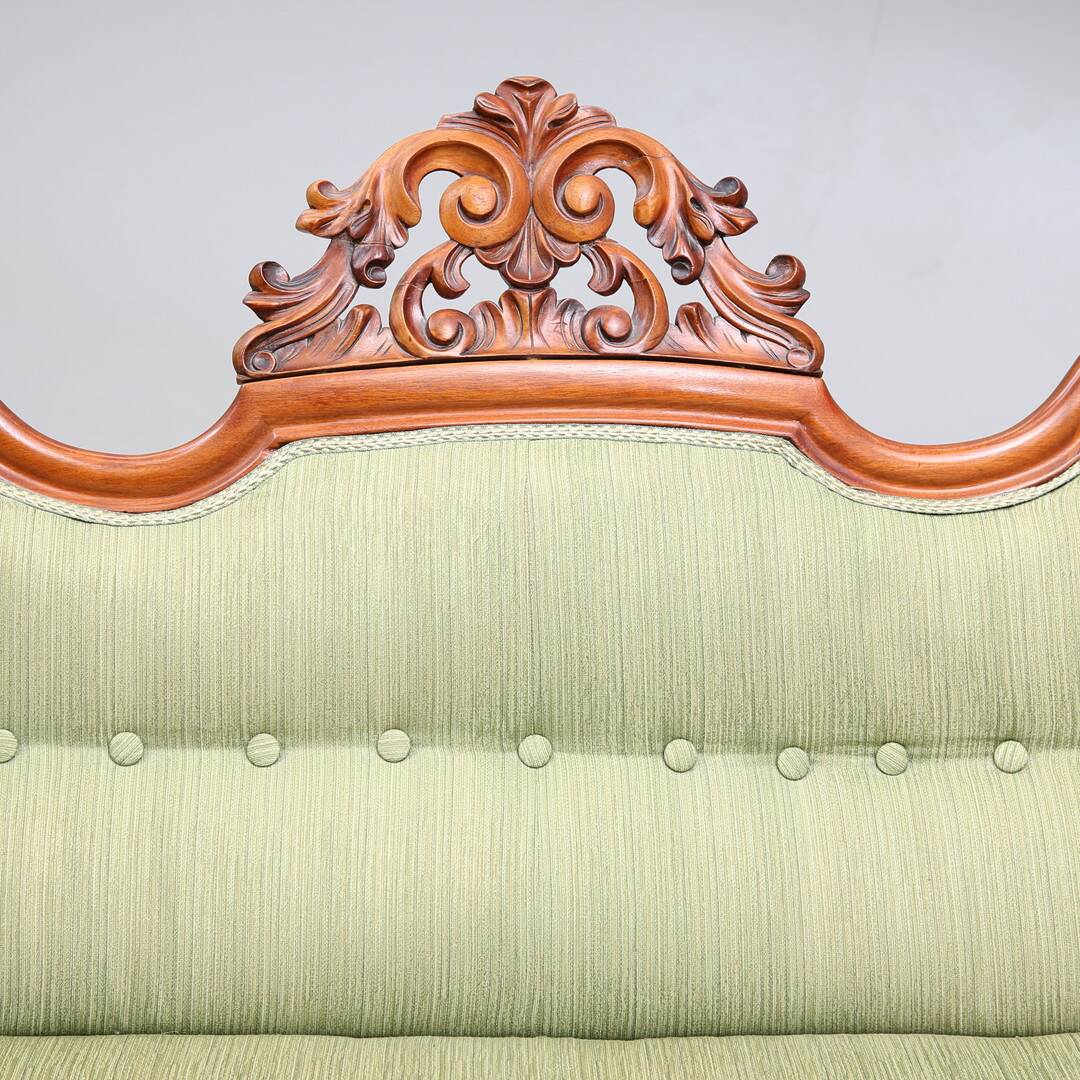 Neo-Rococo Sofa — 18th/20th Century Style — Carved Wooden Details — W 164 c