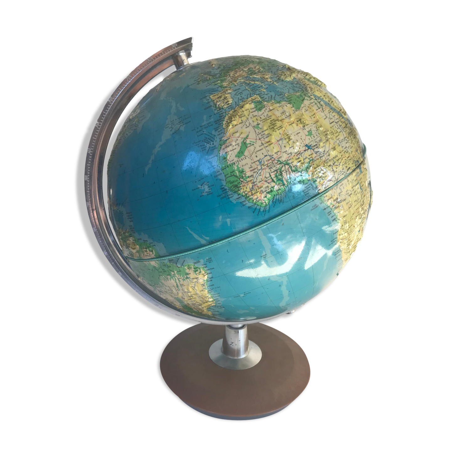 Luminous terrestrial globe Grange Batlière 1975