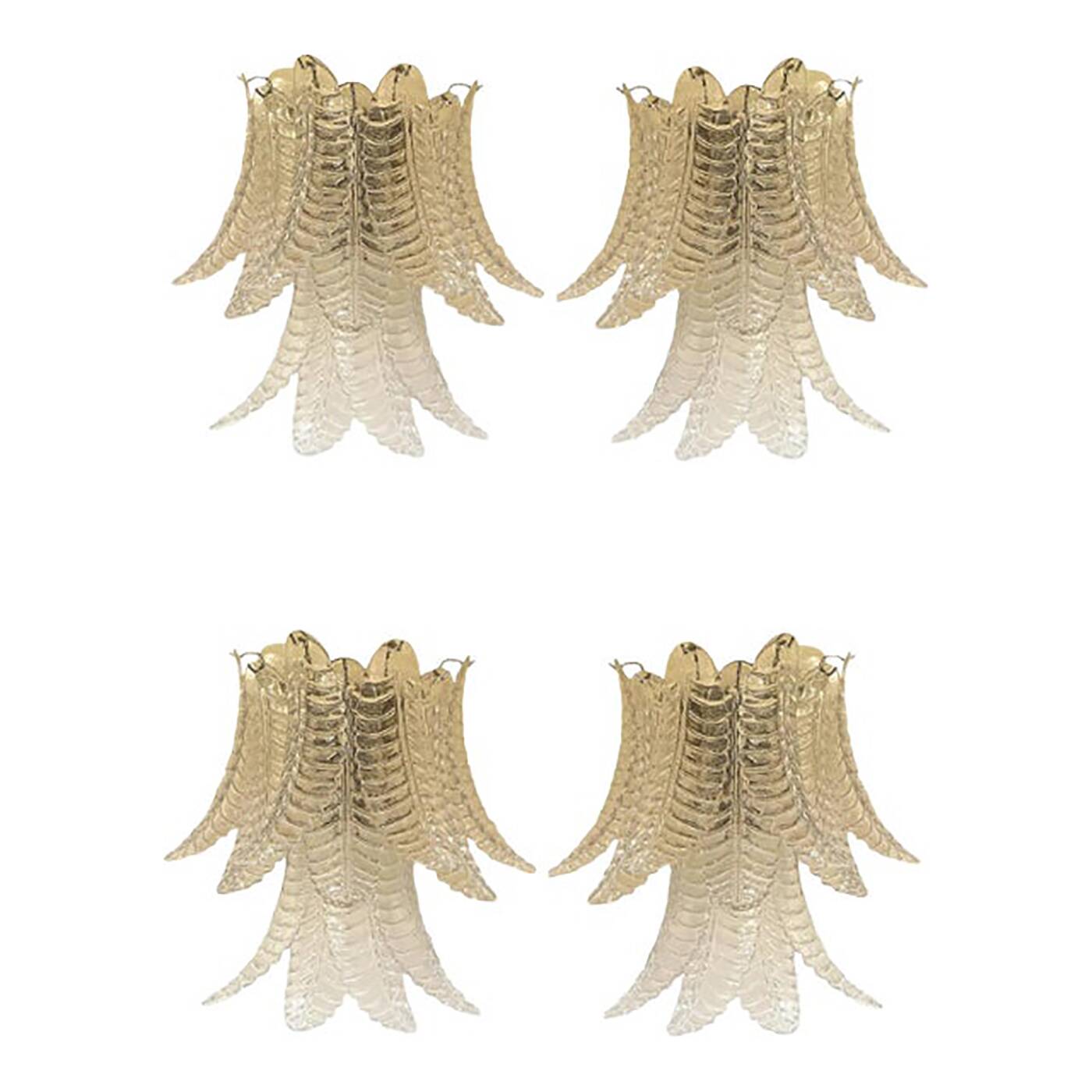 Set of 4 Transparent “Felci” Glass Wall Sconces