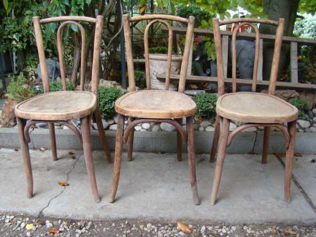 Lot of three old bistro chairs