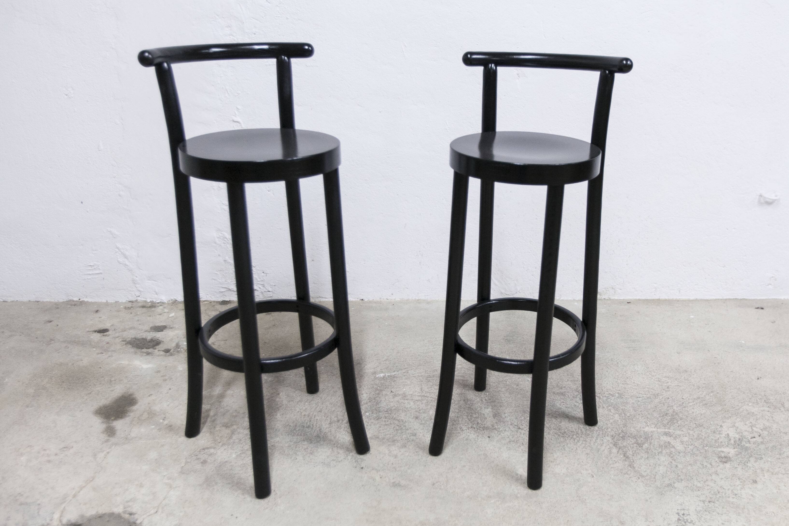 Pair of Baumann high stools, Dialog model, 79 cm