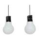 Pair of suspensions form glass by S.T.L. Studio for Lamperti bulb