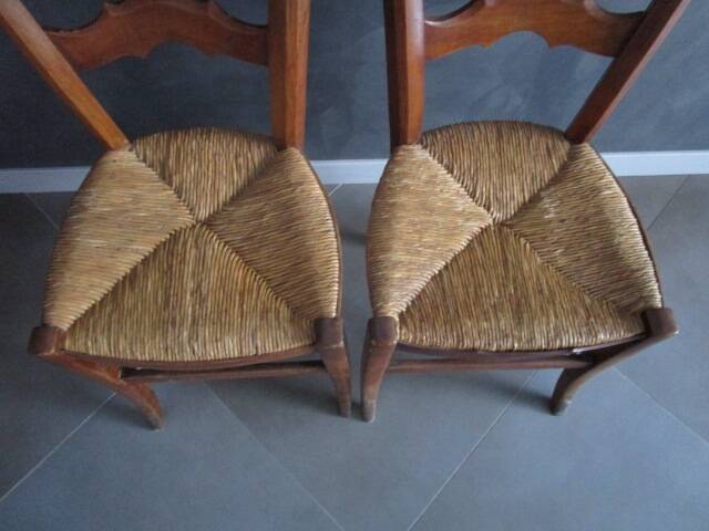 2 old straw chairs
