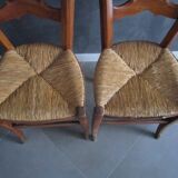 2 old straw chairs
