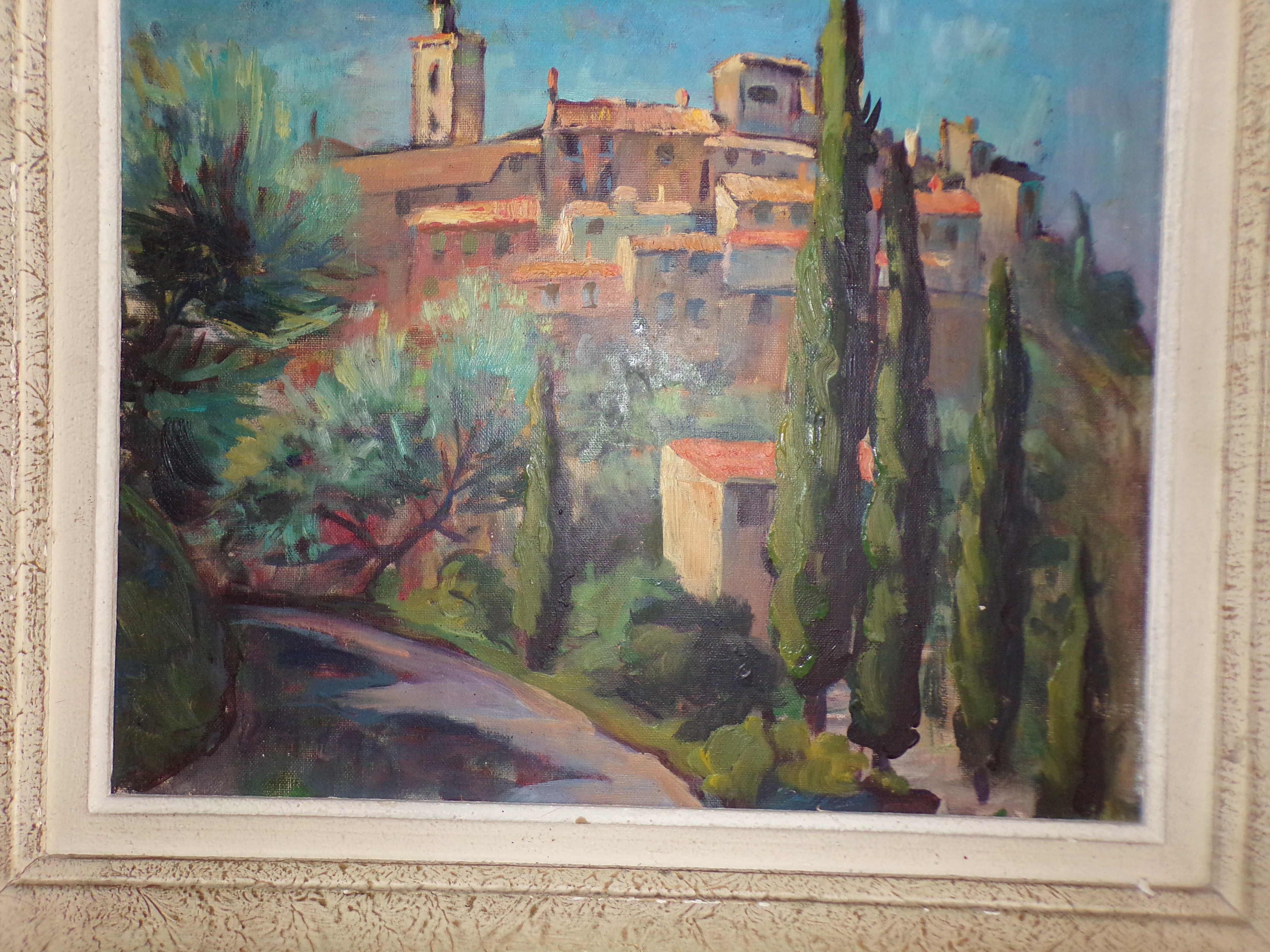 Tableau huile sur toile vue de Provence