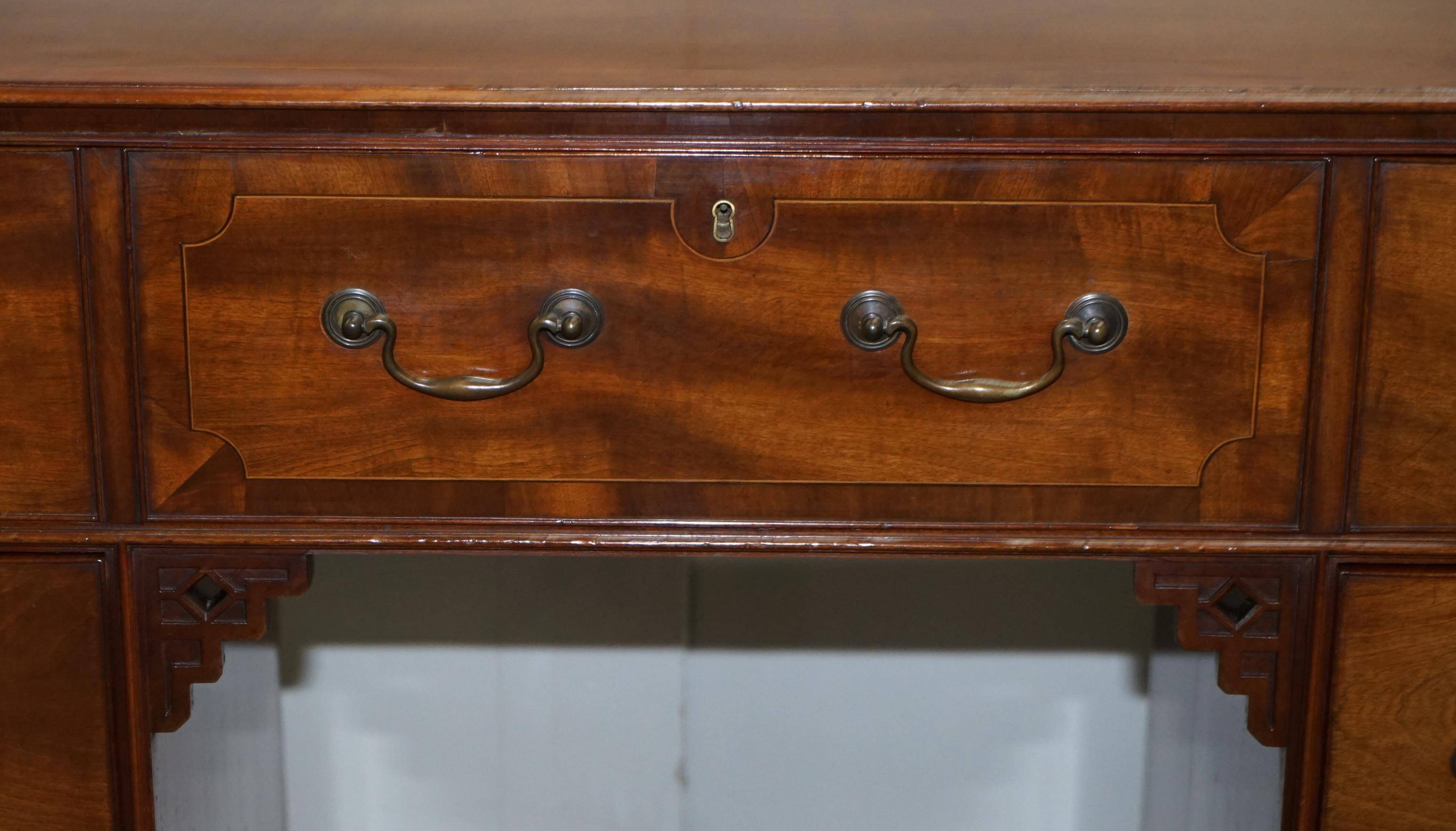 Georgian military campaign desk Regency with large map drawer