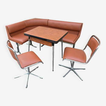 2 chaises, banc et table de cuisine, années 60-70