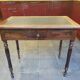 Side table with drawer and leather top