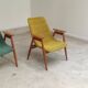 Pair of yellow and green resin and wood armchairs by Miroslav Navratil
