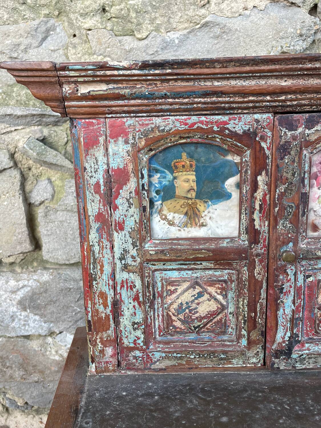 Nepalese furniture with photo of the king