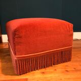 Pink velvet ottoman