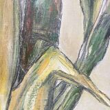 Morokoshi I (Corn I) by Miyazaki Kumiko large Japanese oil painting, 1930-1940