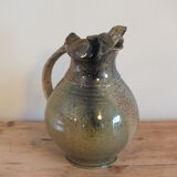 Pichet Cochon in glazed stoneware signed Jean