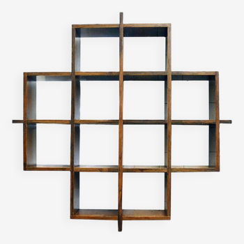 Cubical wall bookcase in laminated made in Italy 1970s