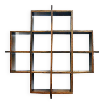 Cubical wall bookcase in laminated made in Italy 1970s