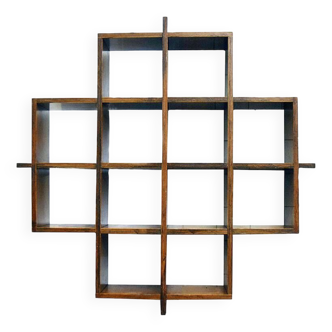 Cubical wall bookcase in laminated made in Italy 1970s