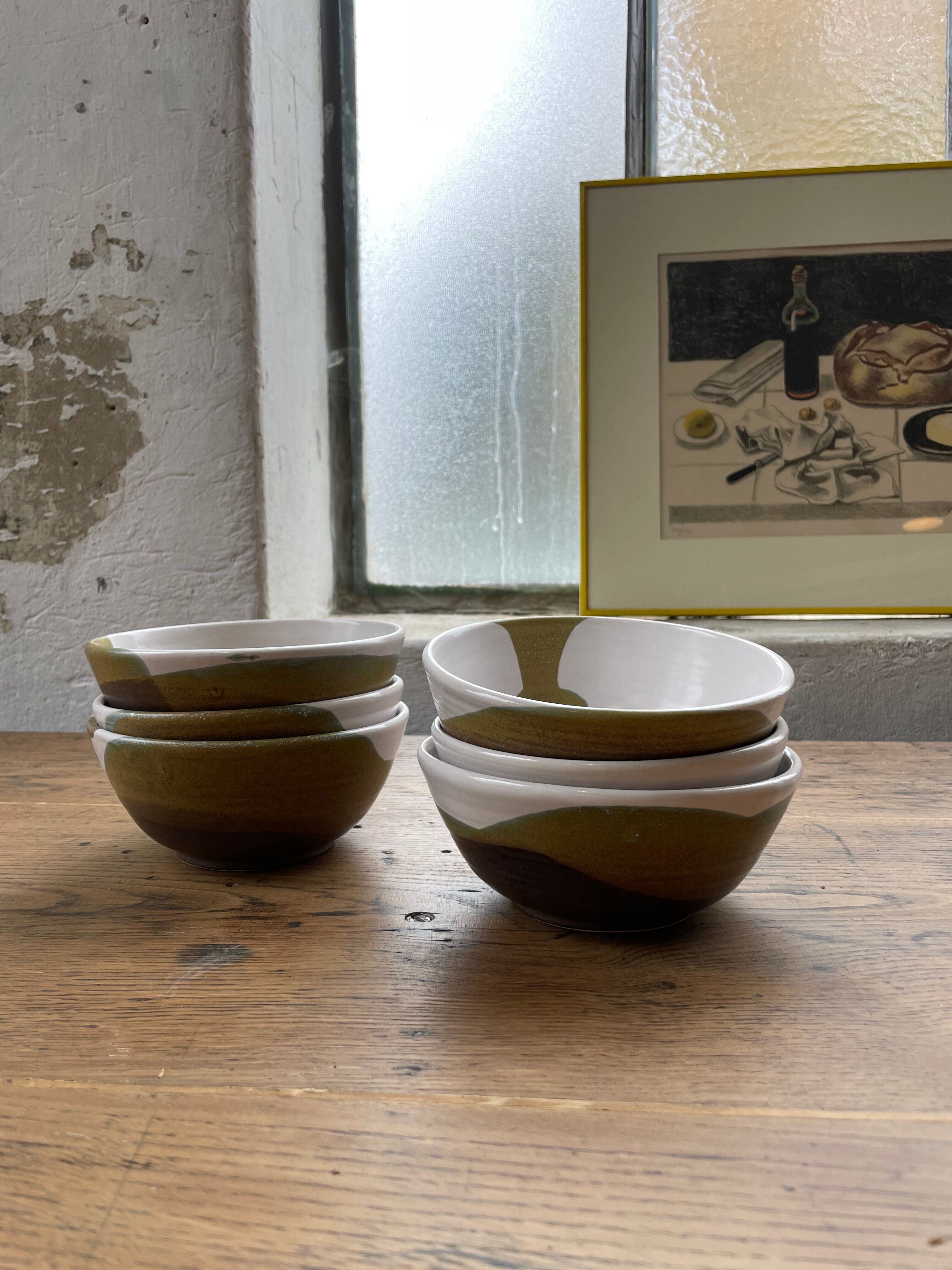 Anthropomorphic ceramic teapot, cups and bowl set