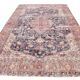7x11 Vintage Red & Navy Blue Persian Rug, Oriental Rustic Decor, 228x338Cm