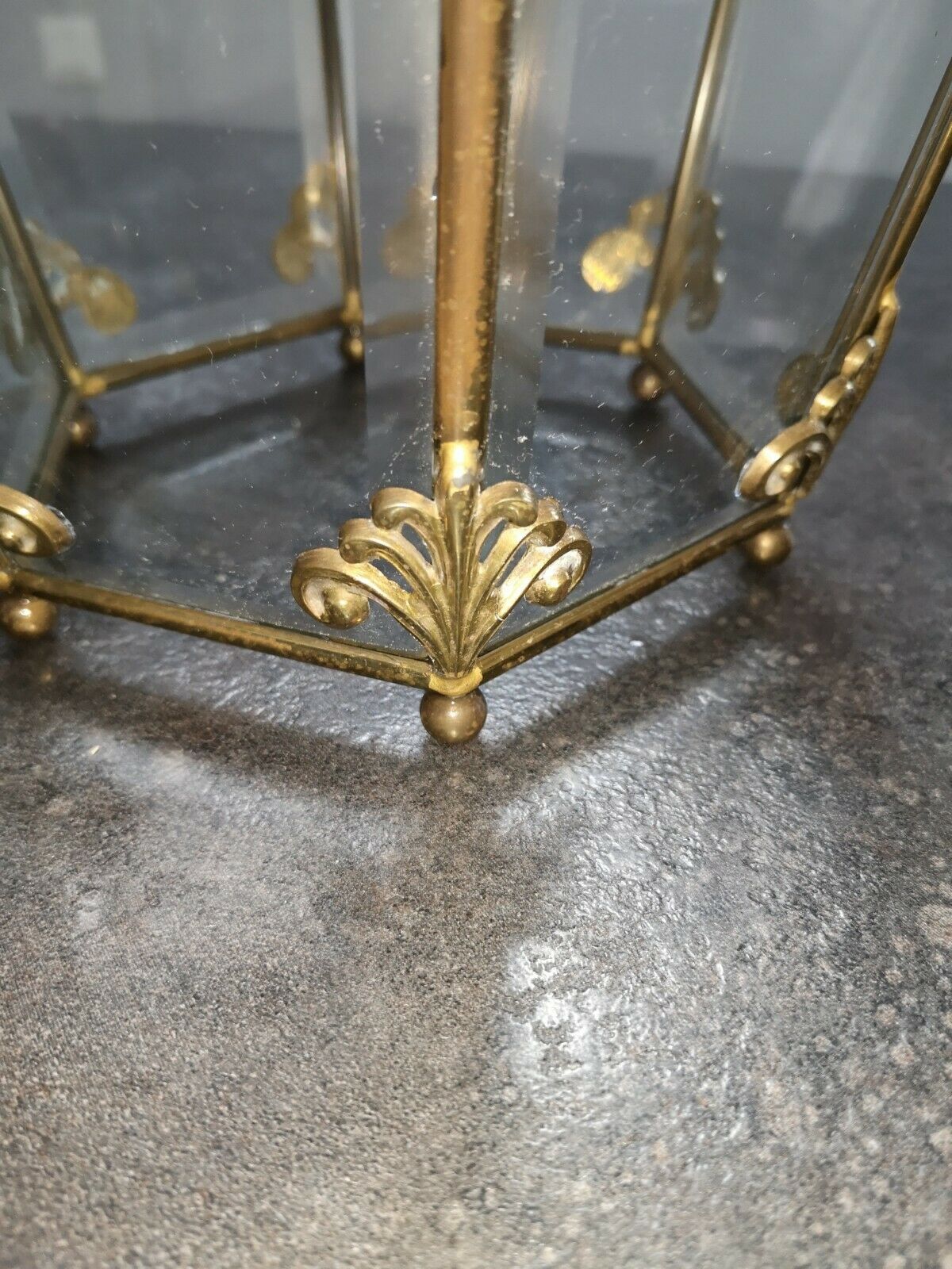Old lantern vestibule bronze style Louis XVI glasses beveled 6-sided