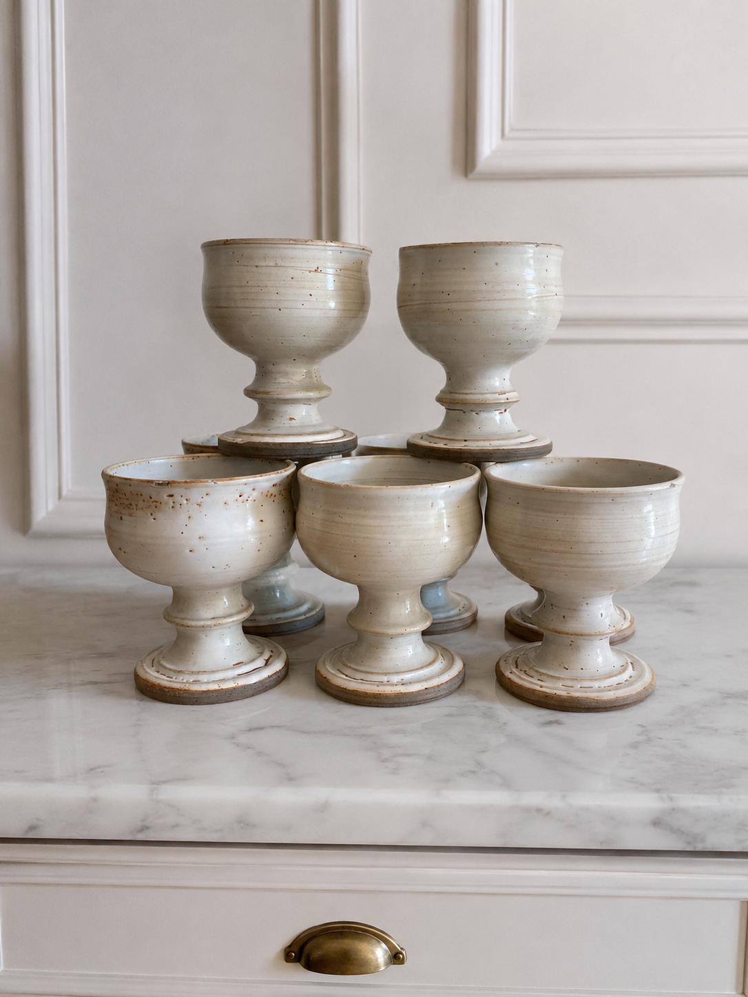 Beige glazed stoneware bowls