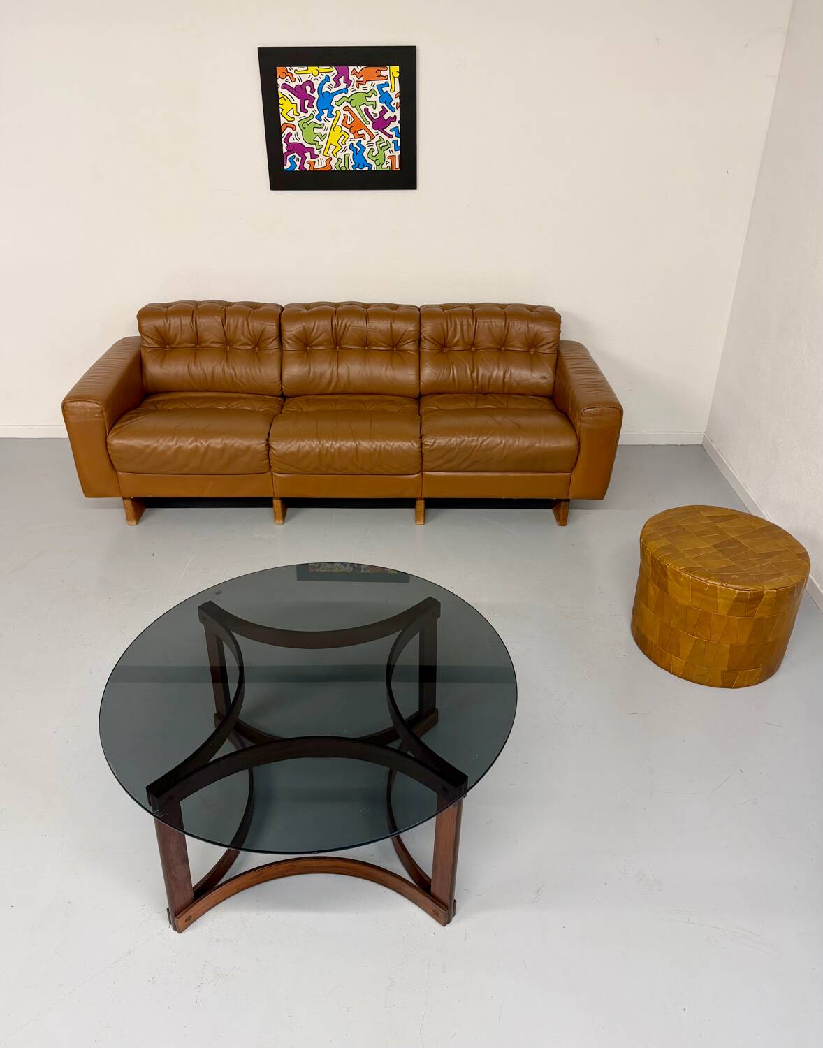 Vintage 1970s De Sede DS-40 camel leather 3-seater sofa