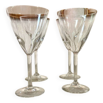 Set of 4 Christofle crystal glasses