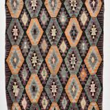 5x7 Green & Purple Geometic Persian Kilim Rug, 162x218Cm