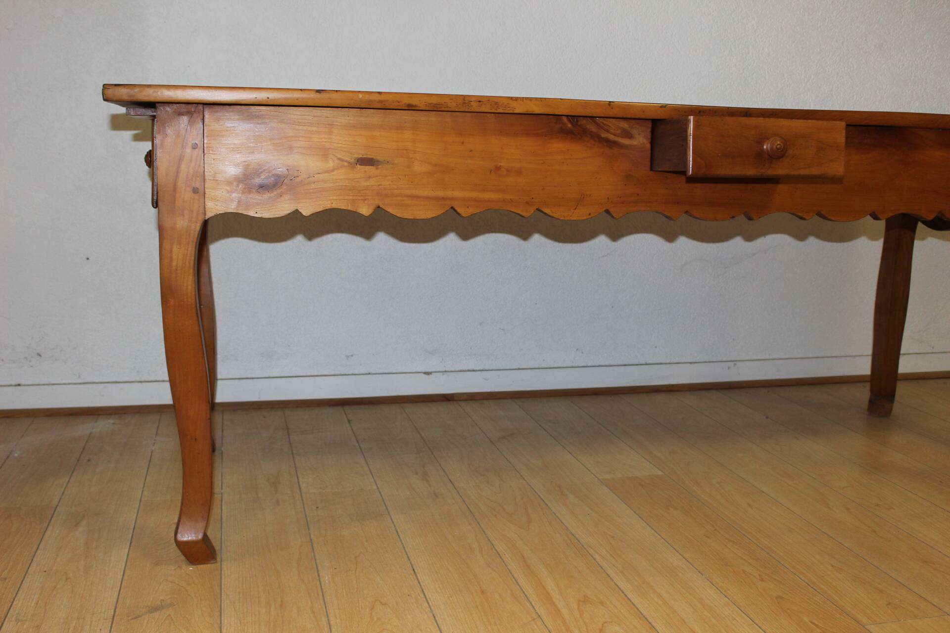 Louis XV style farmhouse table in cherry wood 19th century