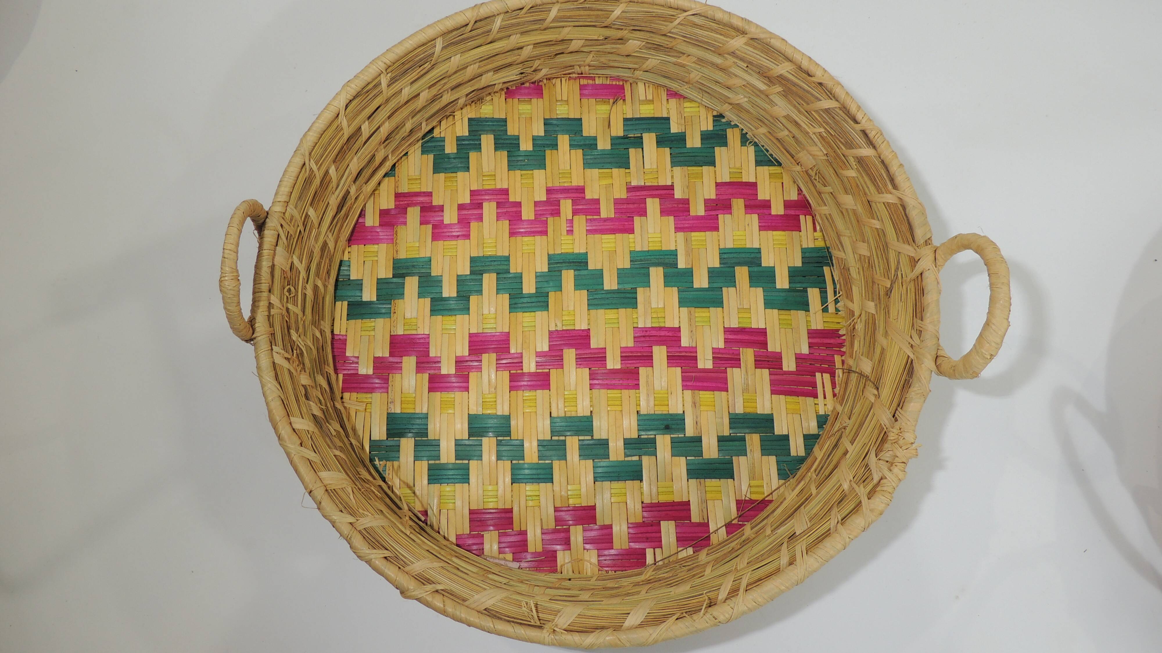 Set Basket natural fiber and raffia / vintage / africa