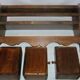 Curved wooden wall shelf storage drawers 69 cm