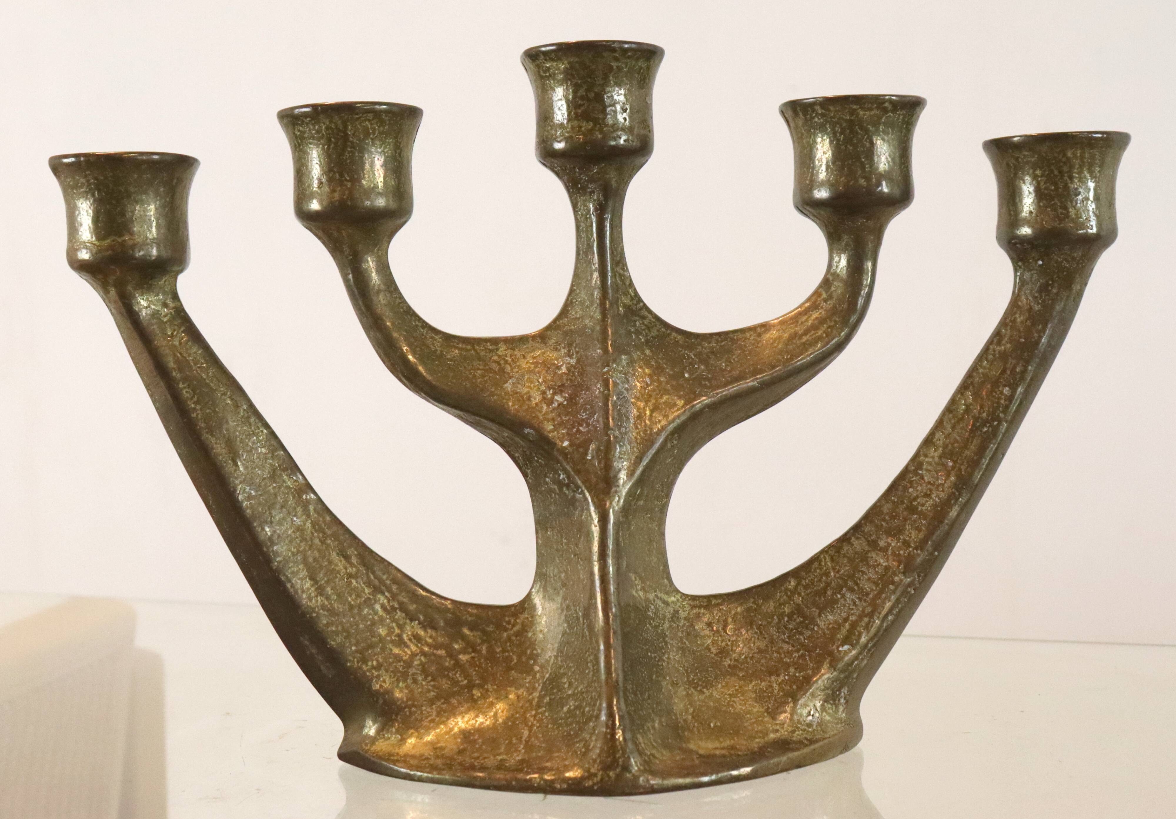 Brass brutalist candlestick from Horst Dalbeck
